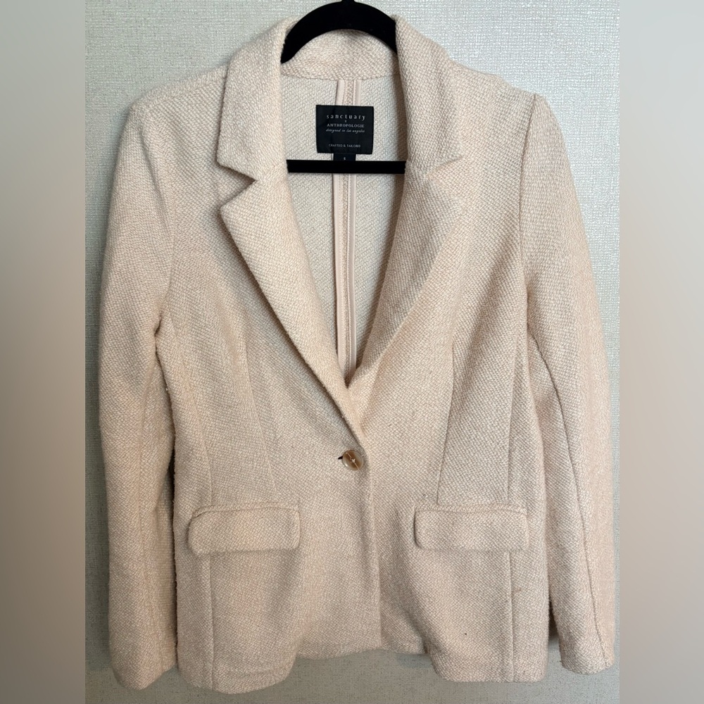 Anthropologie Sanctuary Light Pink Bryce Knit Blazer